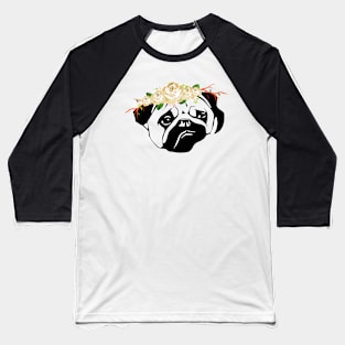 Pug and cute crown Baseball T-Shirt